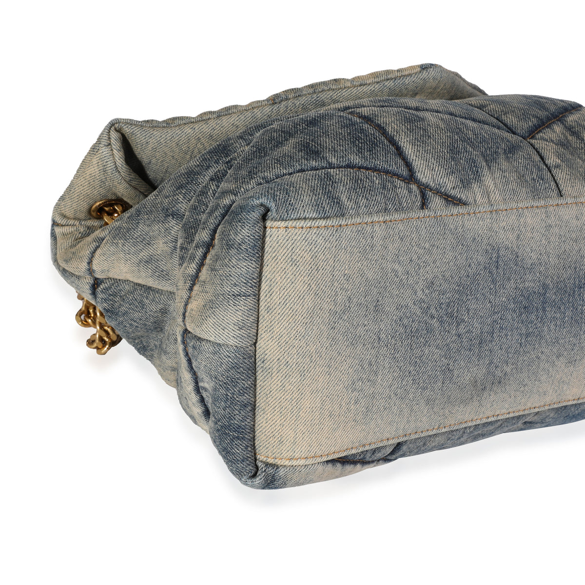 Blue Vintage Denim Medium Puffer Flap Bag