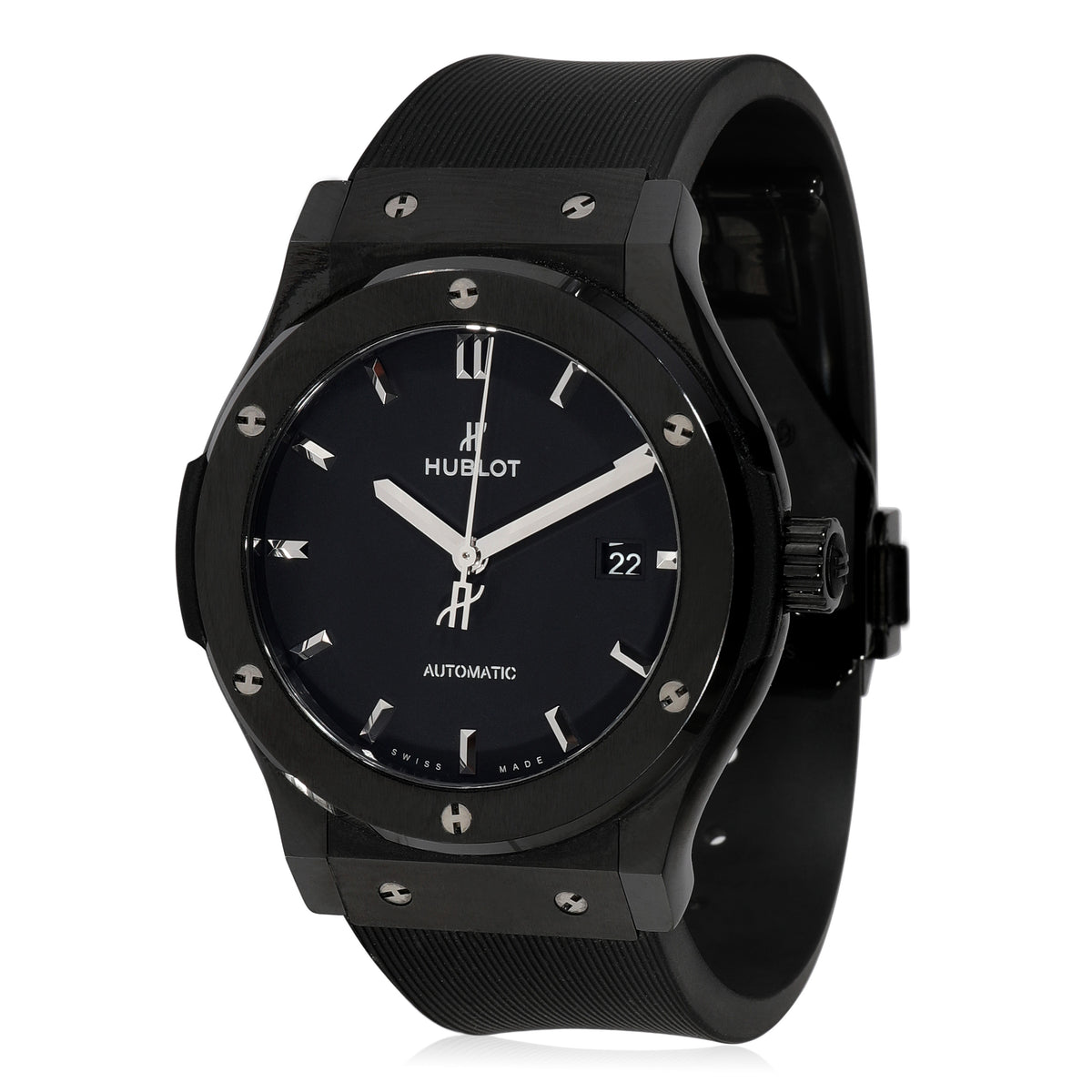 Hublot Classic Fusion Automatic Black Ceramic Rubber Strap Men's Watch  542.CM.1171.RX