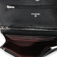 Chanel Black Quilted Caviar Wallet On Chain