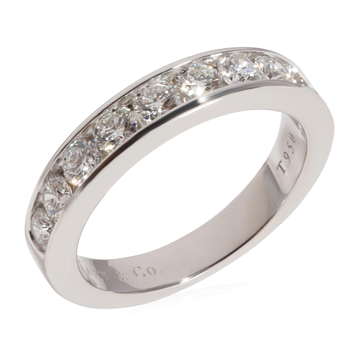 Tiffany & Co. 10 Diamond Channel Wedding Band in Platinum 0.81 CTW