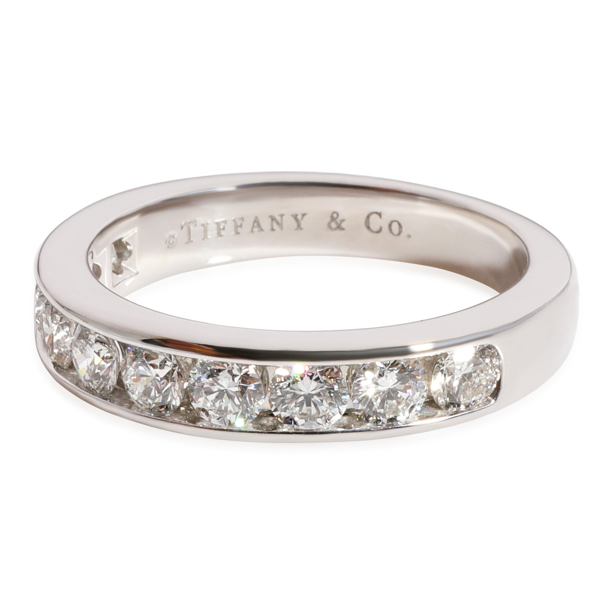 Tiffany & Co. 10 Diamond Channel Wedding Band in Platinum 0.81 CTW