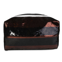 Prada Black, White, & Brown Striped Sequin Tote