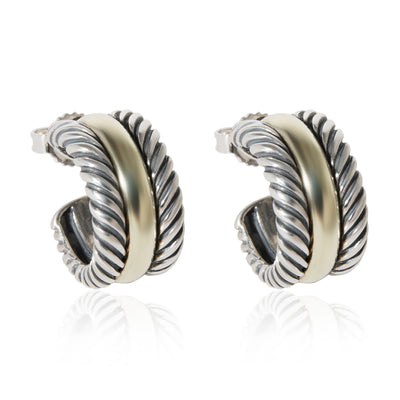 David Yurman Cable Collection Earrings in 14k Yellow Gold/Sterling Silver