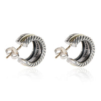 David Yurman Cable Collection Earrings in 14k Yellow Gold/Sterling Silver