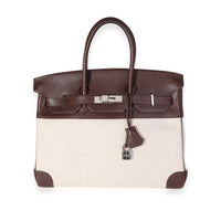 Hermès Havane Swift & Ecru Toile Birkin 35 PHW