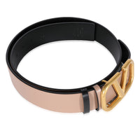 Valentino Reversible Smokey Beige & Black Shiny Calfskin 40MM Belt 90