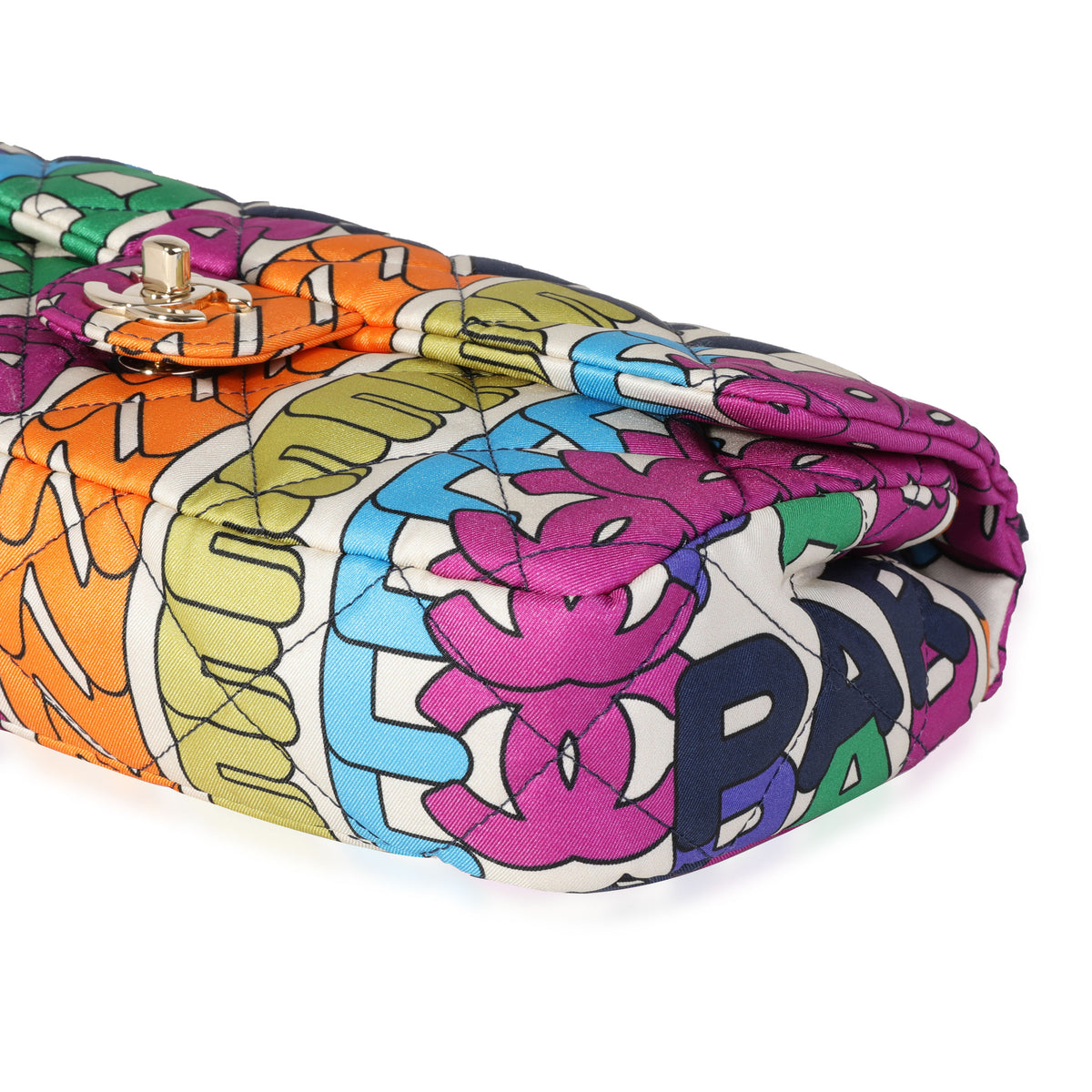 Chanel Rainbow Logo Nylon Single Flap Bag myGemma DE Item