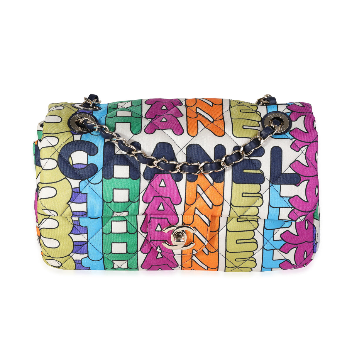 Chanel Rainbow Boucle Tweed Medium Classic Double Flap Bag GHW
