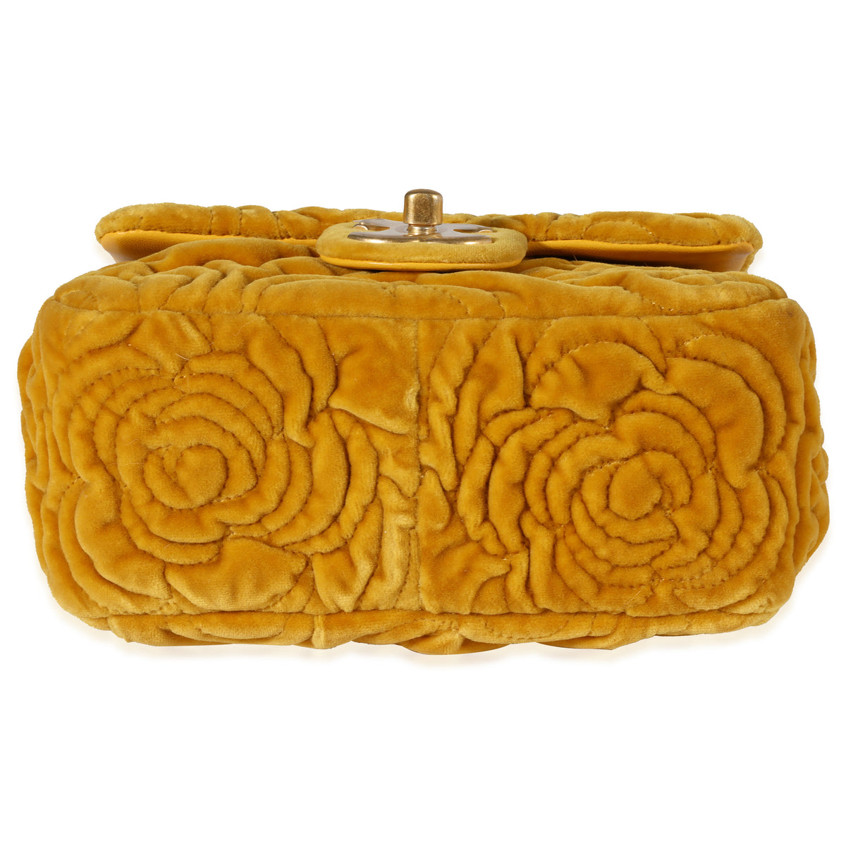 Chanel Gold Camellia Quilted Leather Mini Classic Flap Bag Chanel