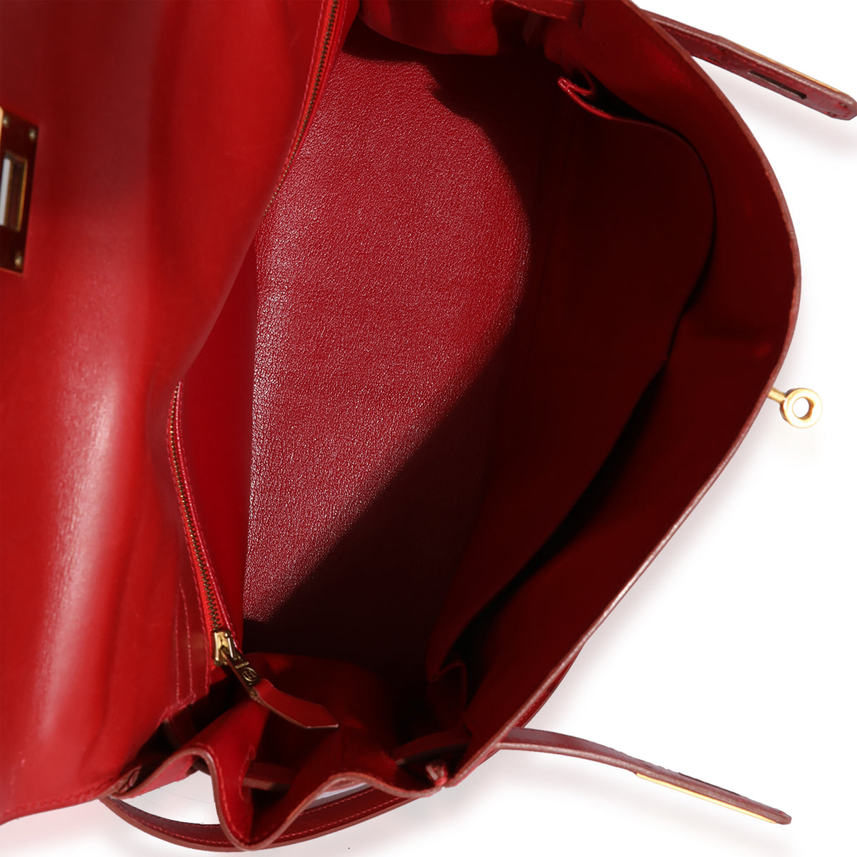 Hermès Vintage 1995 Kelly Bag - Rouge Vif Tadelakt Leather Retourne with  Gold Hardware, 32cm 