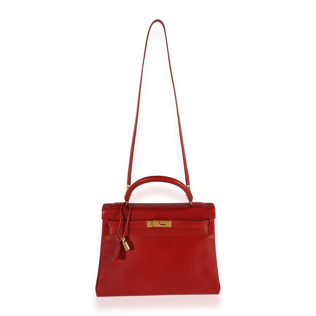 Hermès Rouge Vif Tadelakt Retourne Kelly 32 GHW