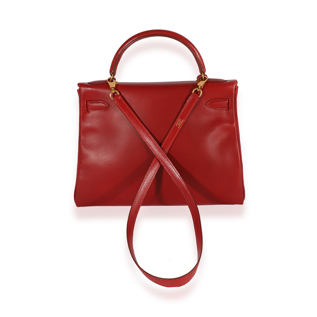 Hermès Rouge Vif Tadelakt Retourne Kelly 32 GHW