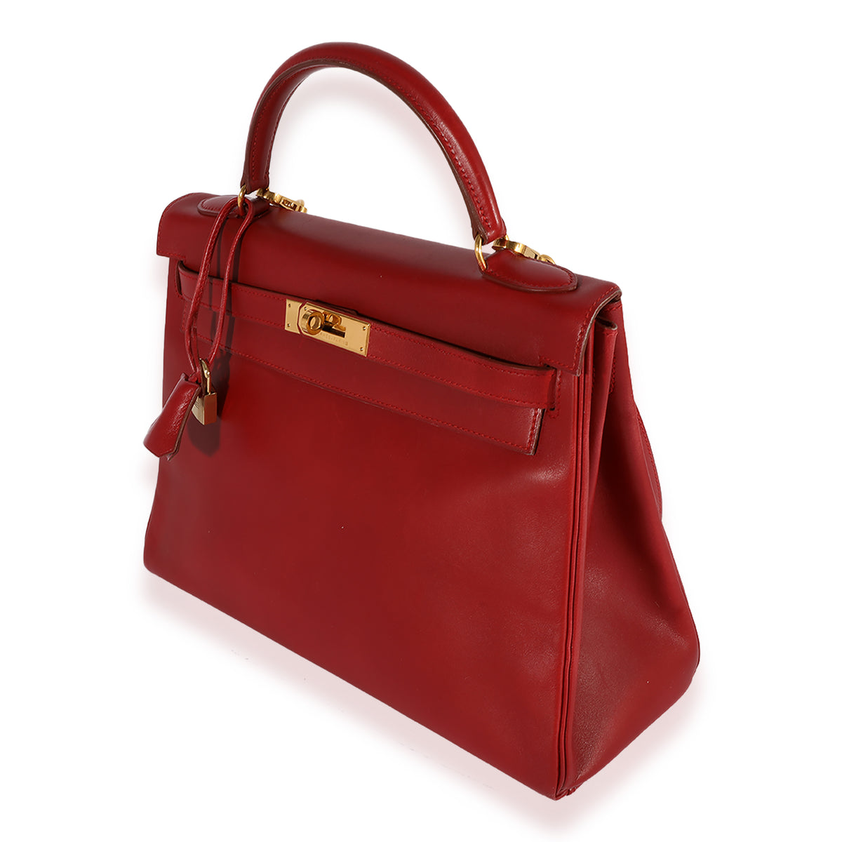 Hermès Vintage 1995 Kelly Bag - Rouge Vif Tadelakt Leather Retourne with  Gold Hardware, 32cm 