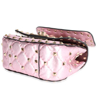 Valentino Metallic Pink Nappa Leather Rockstud Spike Micro Bag