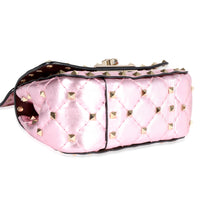 Valentino Metallic Pink Nappa Leather Rockstud Spike Micro Bag