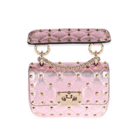 Valentino Metallic Pink Nappa Leather Rockstud Spike Micro Bag