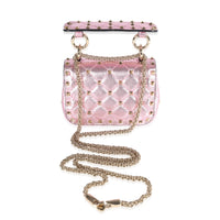 Valentino Metallic Pink Nappa Leather Rockstud Spike Micro Bag