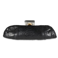 Chanel Black Python Perfume Bottle Top Clutch