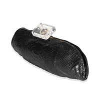 Chanel Black Python Perfume Bottle Top Clutch