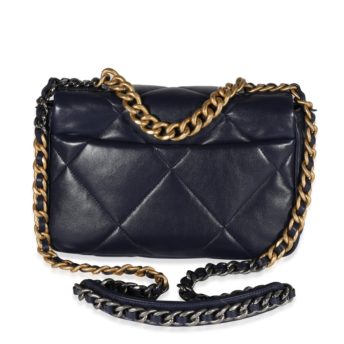 Chanel Navy Quilted Lambskin Chanel 19 Medium Flap Bag