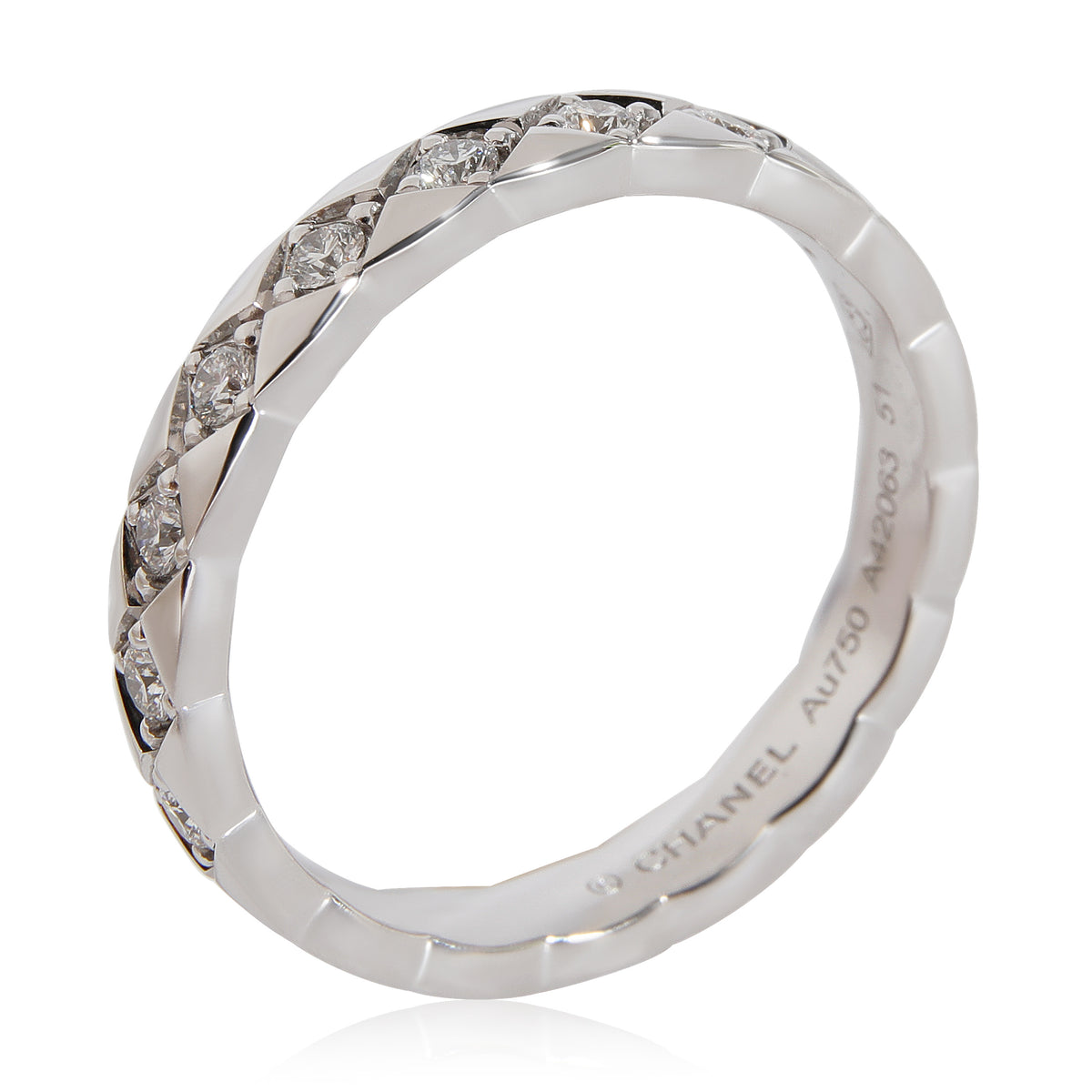 Chanel Coco Crush Diamond Ring in 18k White Gold 0.34 CTW