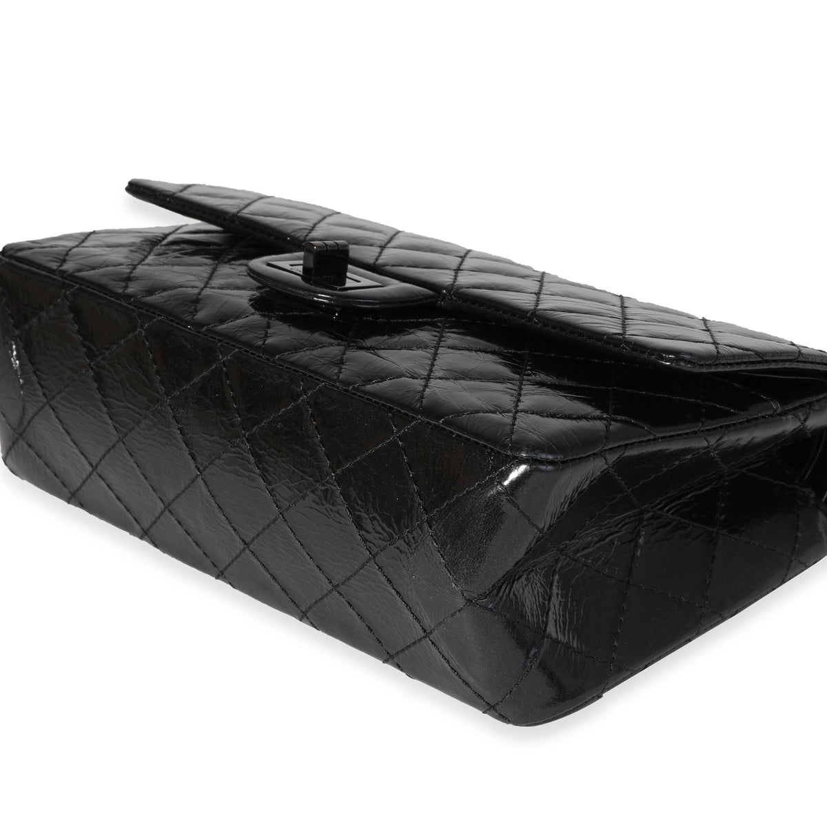 Chanel So Black Patent Crinkled Calfskin Reissue 2.55 225 Double Flap Bag, myGemma, FR