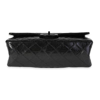 Chanel So Black Patent Crinkled Calfskin Reissue 2.55 225 Double Flap Bag