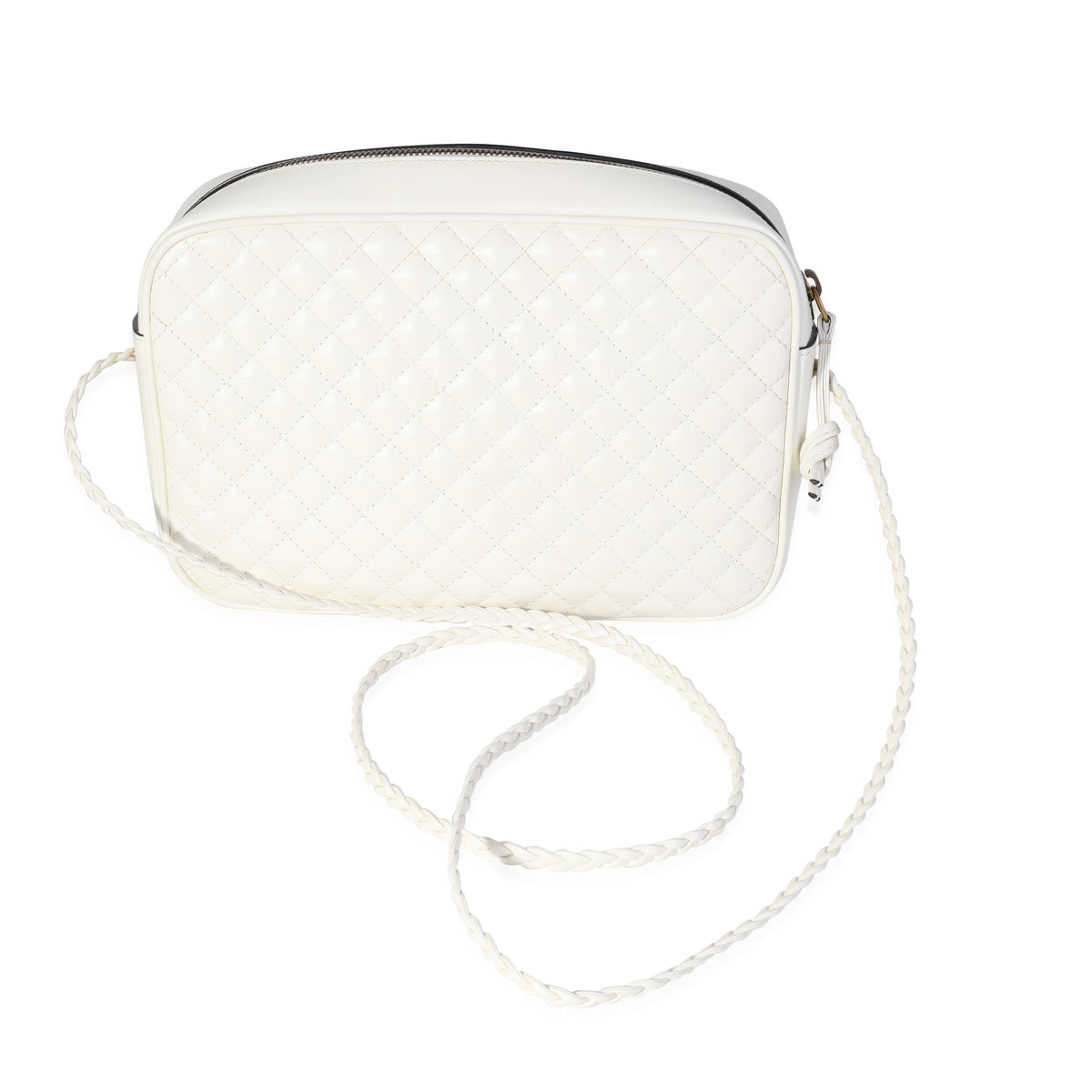 Gucci White Quilted Leather & Web Trapuntata Crossbody