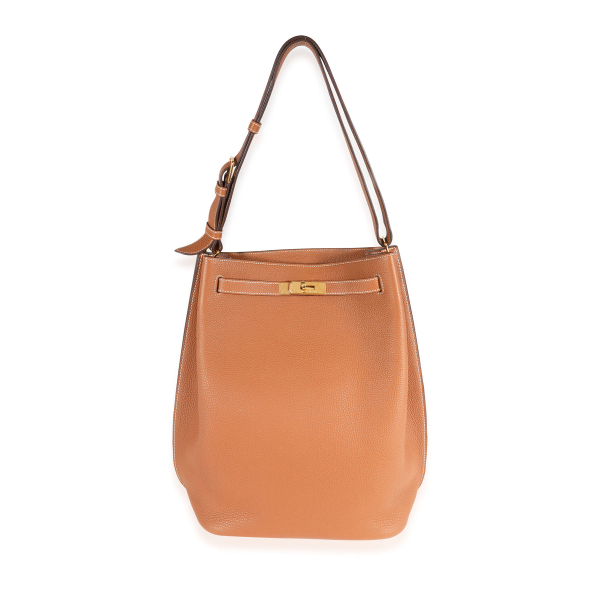 HERMES Togo So Kelly Leather Bag in Orange