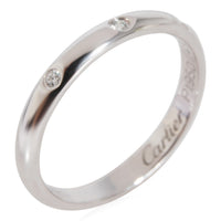 Cartier 1895 3 Diamond Wedding Band in Platinum 0.03 Ctw