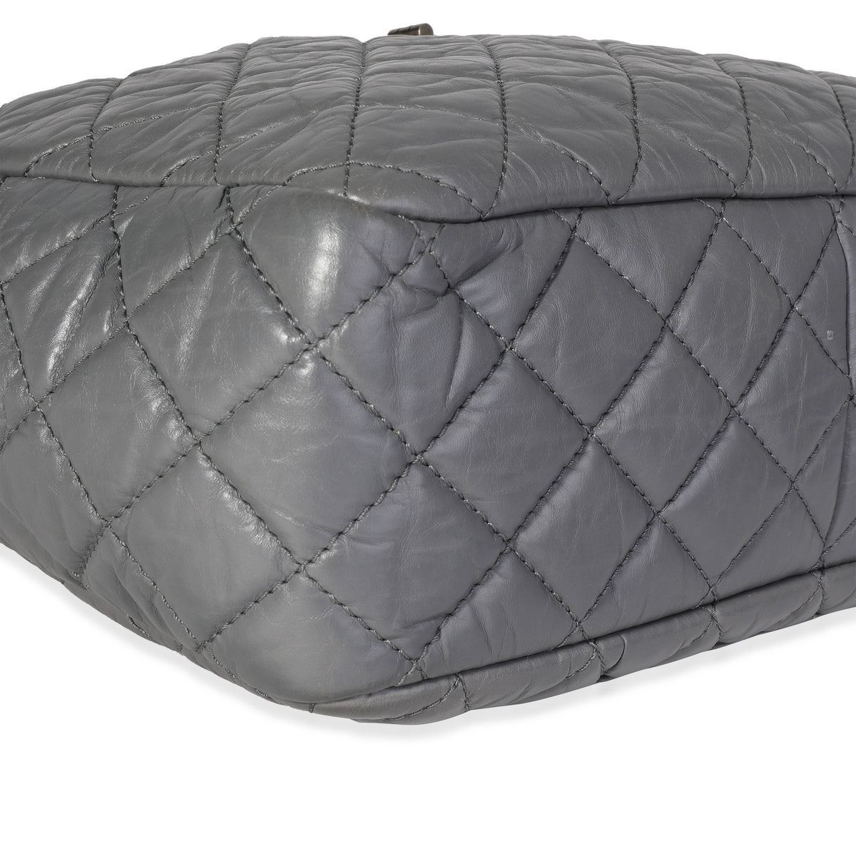 Chanel Gray Quilted Aged Calfskin Reissue Large Camera Case Bag