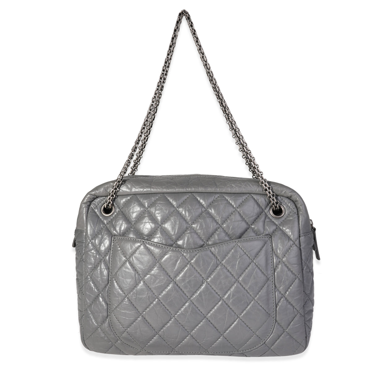 Chanel Grey Quilted Leather Large Reissue Camera Case Bag in 2023