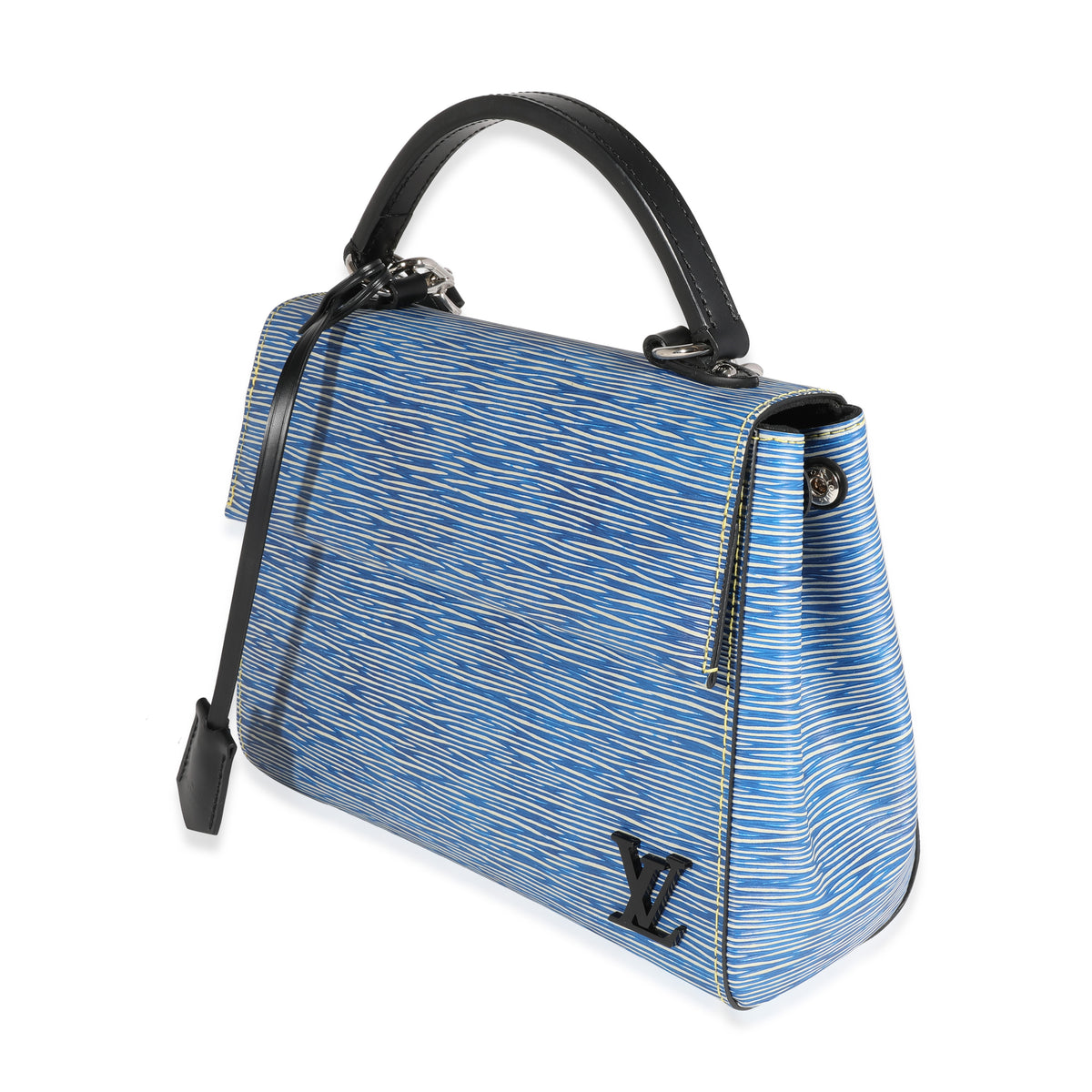 Louis Vuitton Cluny BB Handbag Jacquard Strap Epi Leather Silver