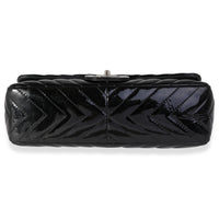 Chanel Black Chevron Quilted Patent Leather Jumbo Classic Single Flap Bag