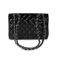 Chanel Black Quilted Patent Leather Jumbo Classic Single Flap Bag