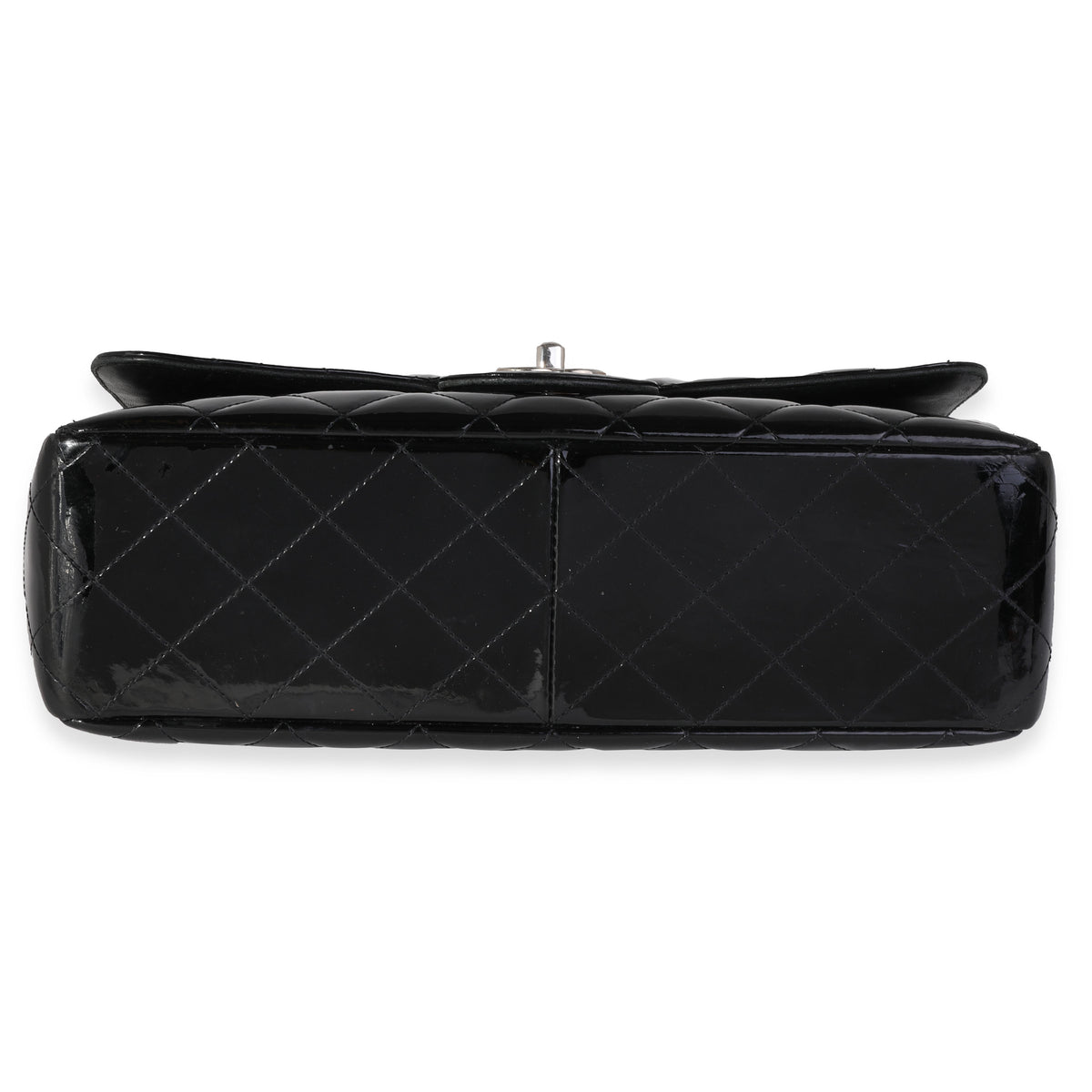 Chanel Black Quilted Patent Leather Jumbo Classic Single Flap Bag