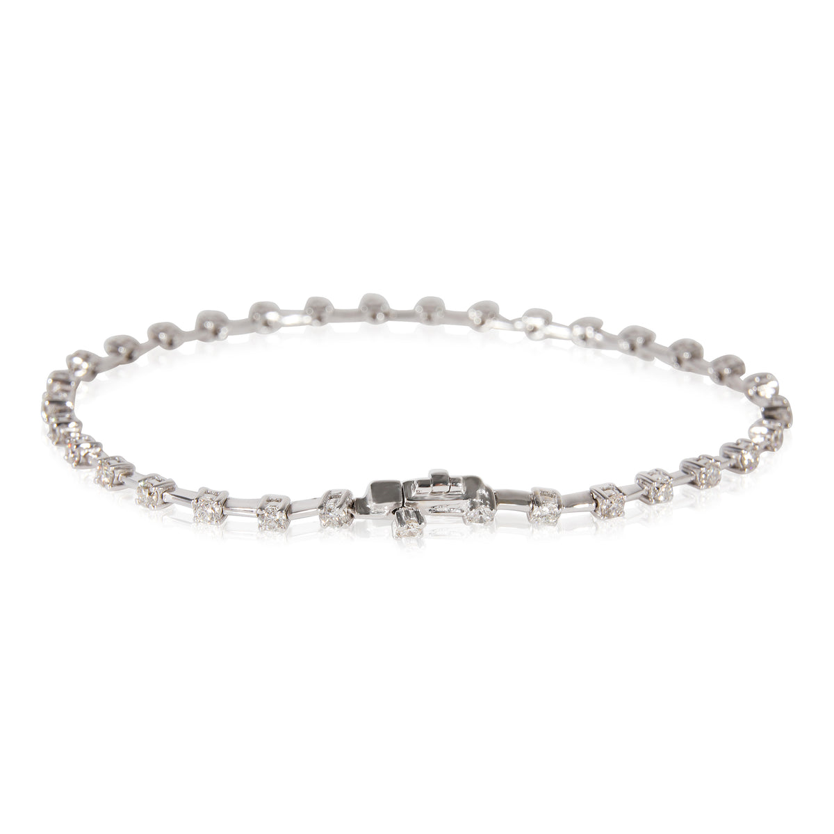 Diamond Tennis Bracelet in 18k White Gold 1.52 CTW