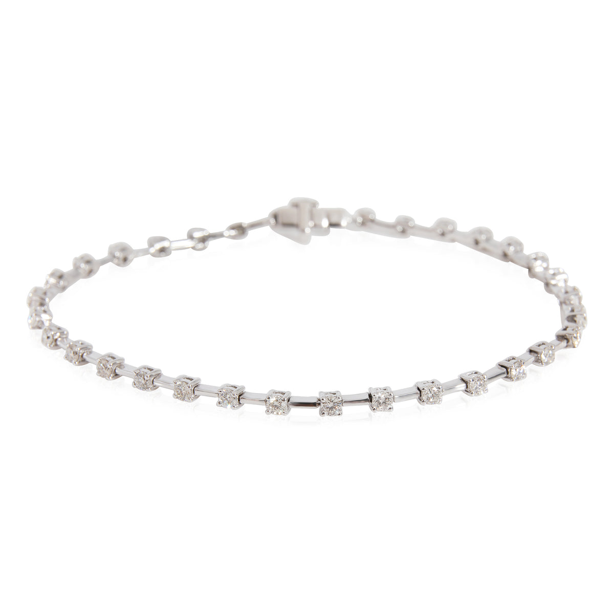 Diamond Tennis Bracelet in 18k White Gold 1.52 CTW