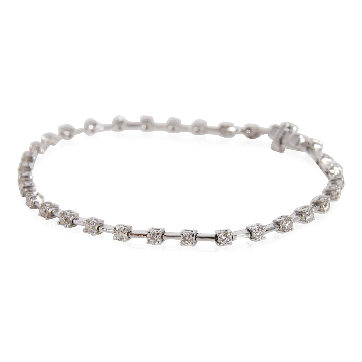 Diamond Tennis Bracelet in 18k White Gold 1.52 CTW