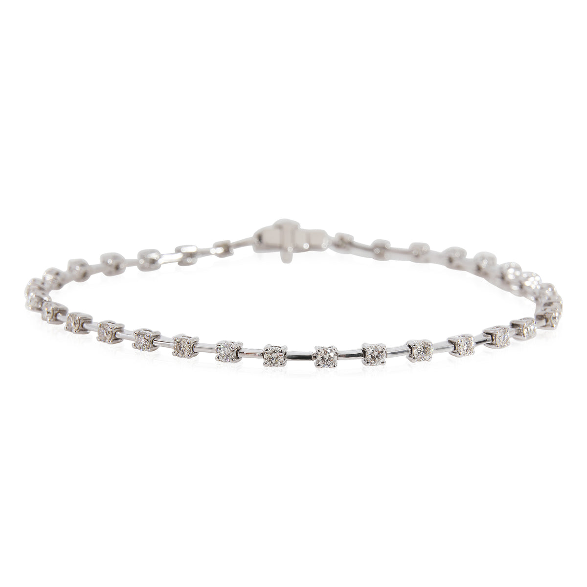 Diamond Tennis Bracelet in 18k White Gold 1.52 CTW