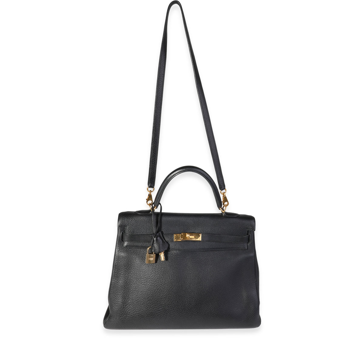 Hermès Black Clémence Retourne Kelly 35 GHW