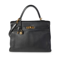 Hermès Black Clémence Retourne Kelly 35 GHW