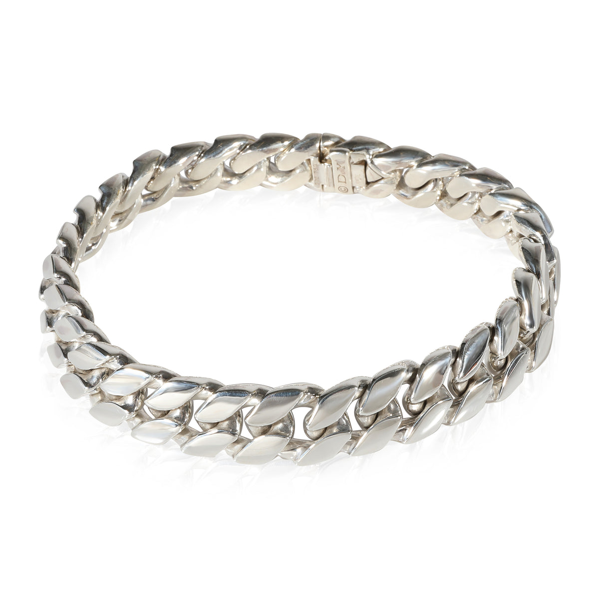 David Yurman Curb Mens Bracelet in 18K Yellow Gold & Sterling Silver