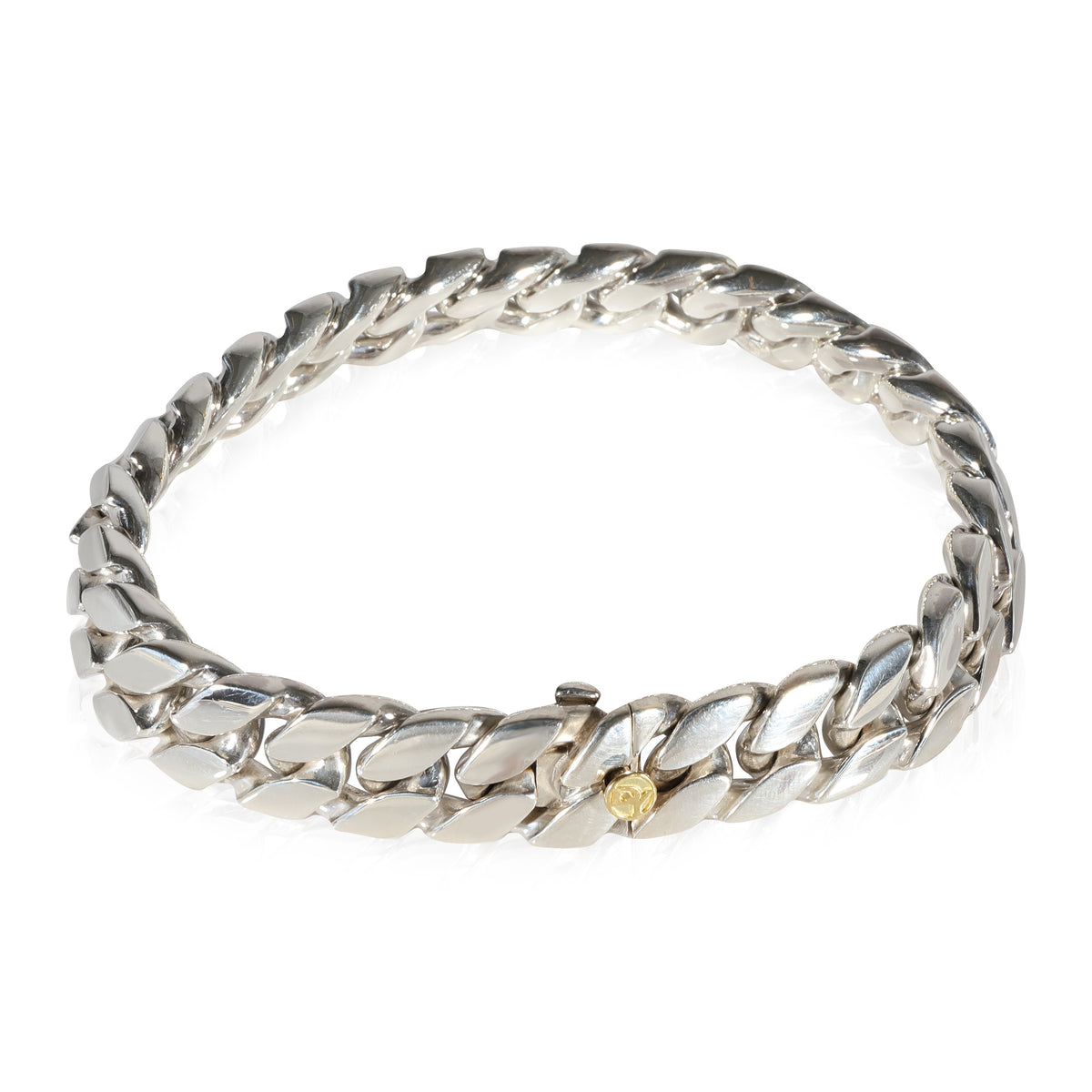 David Yurman Curb Mens Bracelet in 18K Yellow Gold & Sterling Silver