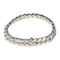 David Yurman Curb Mens Bracelet in 18K Yellow Gold & Sterling Silver