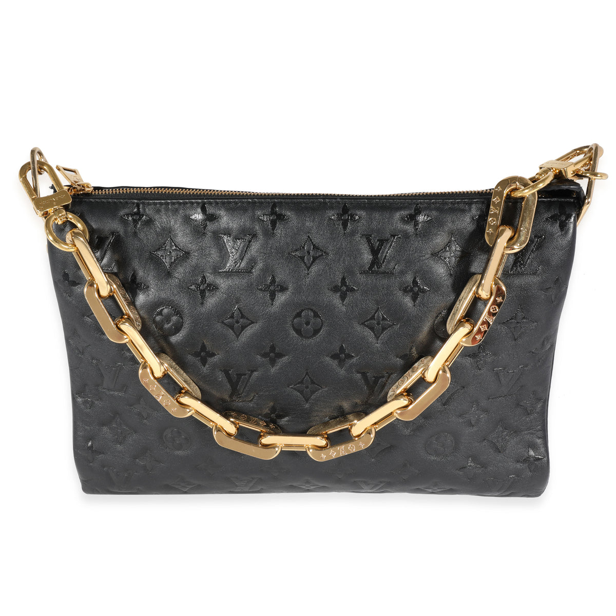 Louis Vuitton - Coussin mm - Black Leather Shoulder Bag w/ 2 Straps Full Kit