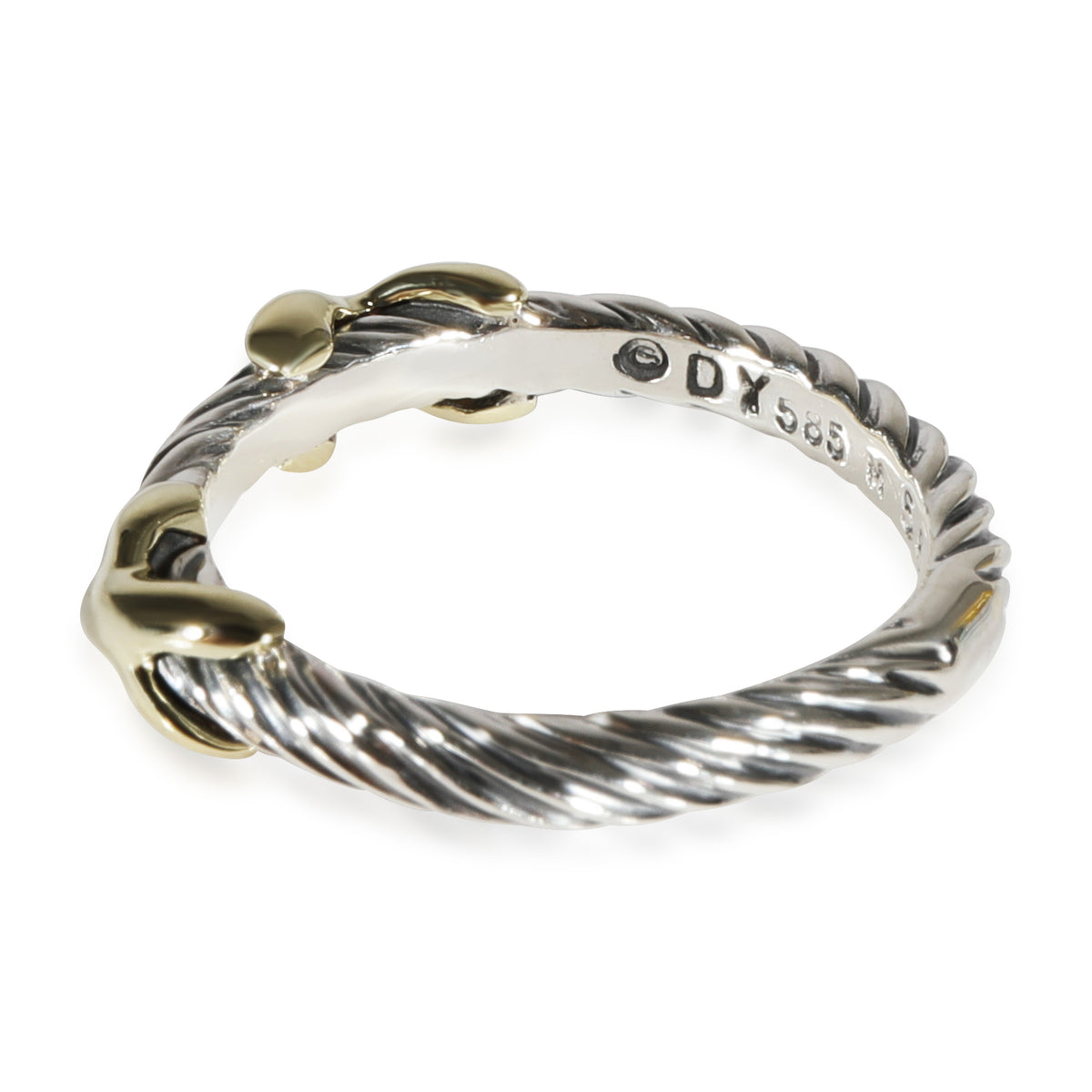 David Yurman Cable Collection Band in 14k Yellow Gold/Sterling Silver