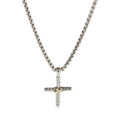 David Yurman Petite X Cross Pendant in 14K Yellow Gold/Sterling Silver