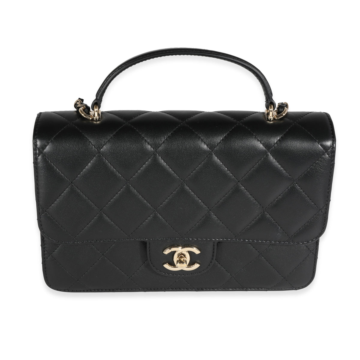 Chanel Coco Luxe Flap Bag Quilted Lambskin Small Gray 111720181