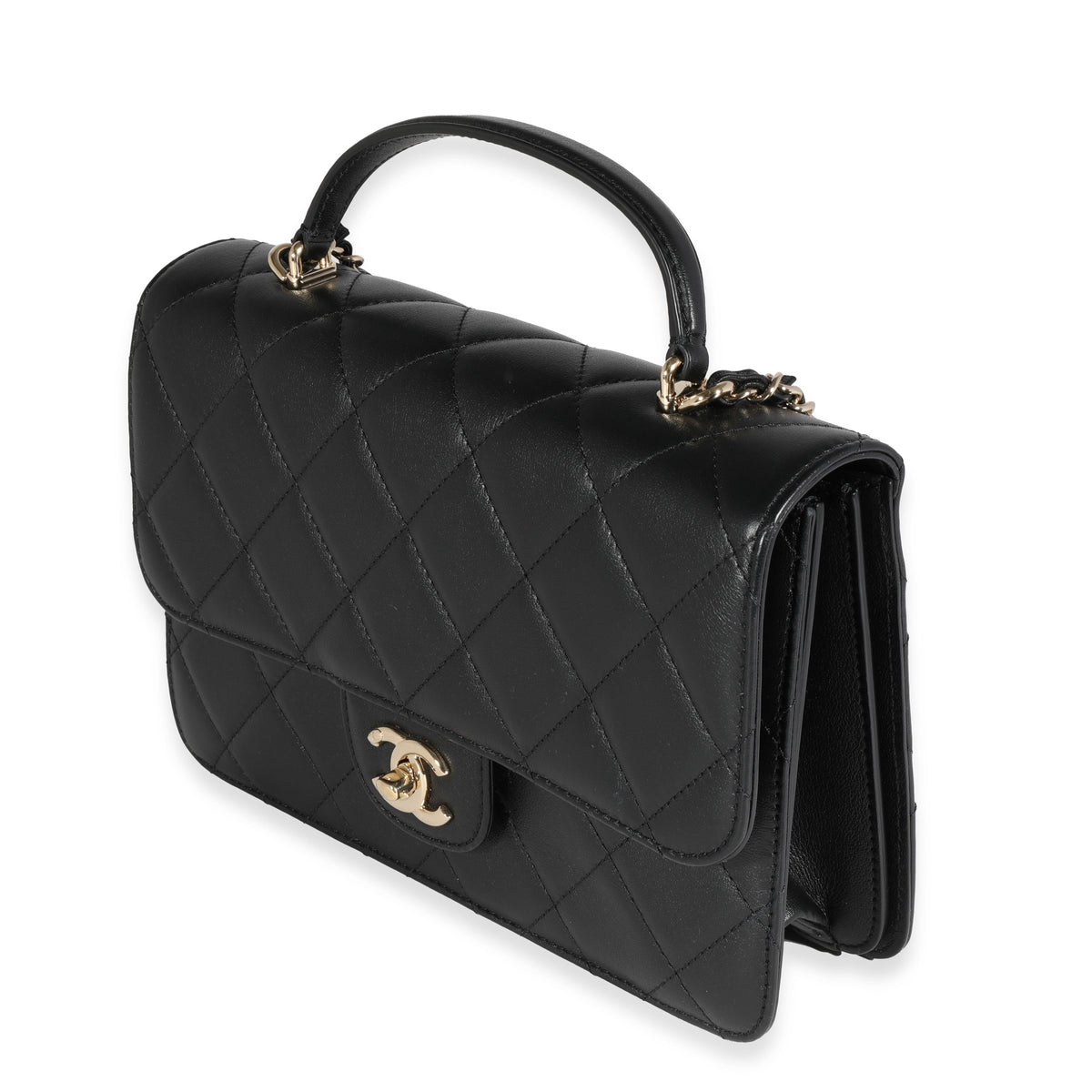 Chanel Black Quilted Caviar Large Coco Top Handle Flap Bag, myGemma
